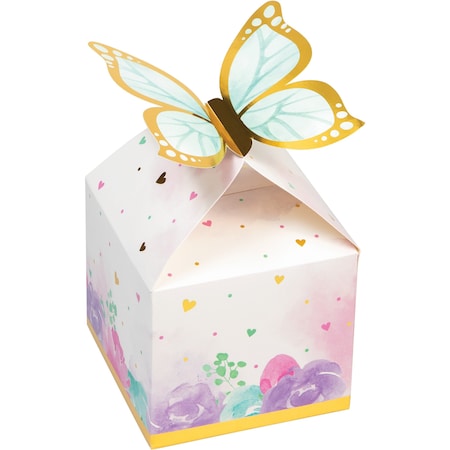 Creative Converting Golden Butterfly Favor Boxes, 4"x5", 48PK 355775